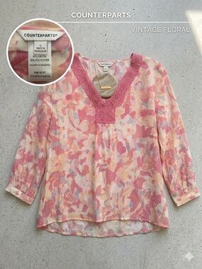 Counterparts Pink Multi Floral V-Neck Tunic